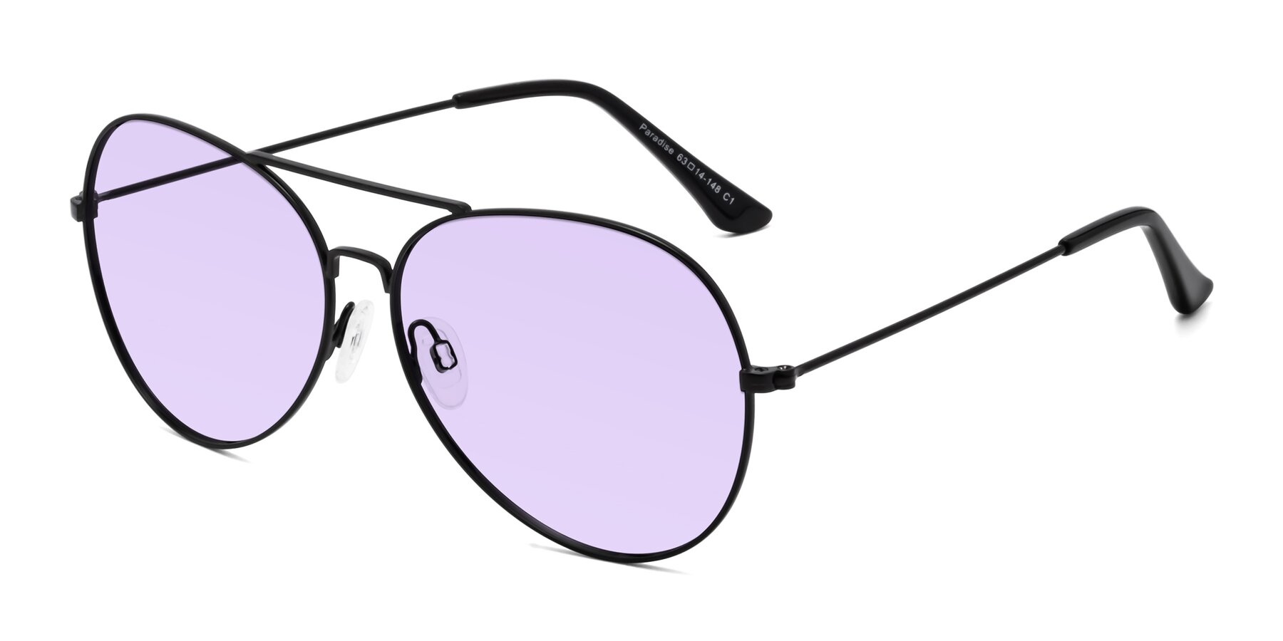 Angle of Paradise in Black with Light Purple Tinted Lenses
