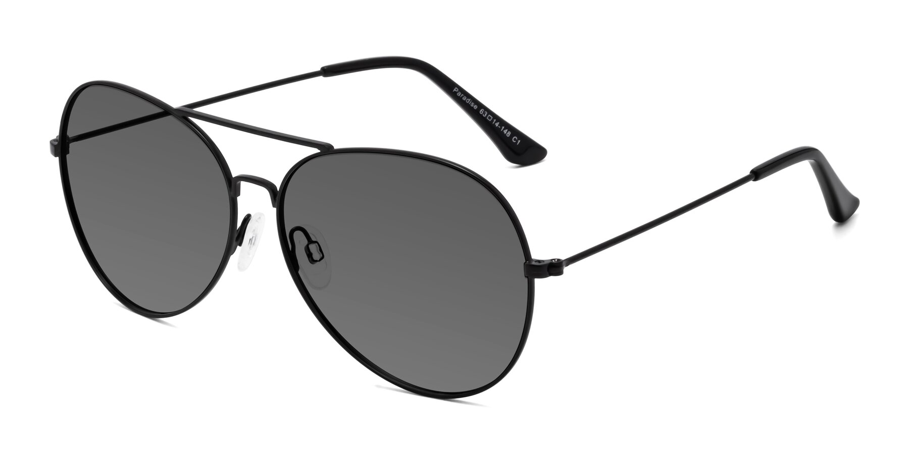 Angle of Paradise in Black with Medium Gray Tinted Lenses