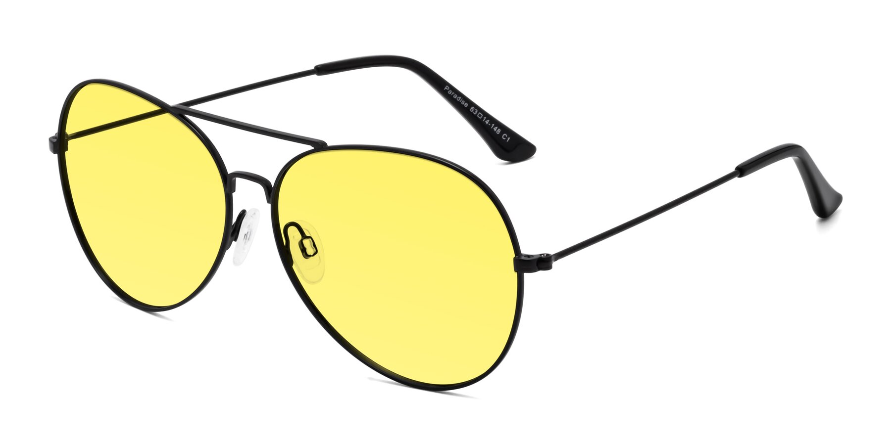 Angle of Paradise in Black with Medium Yellow Tinted Lenses