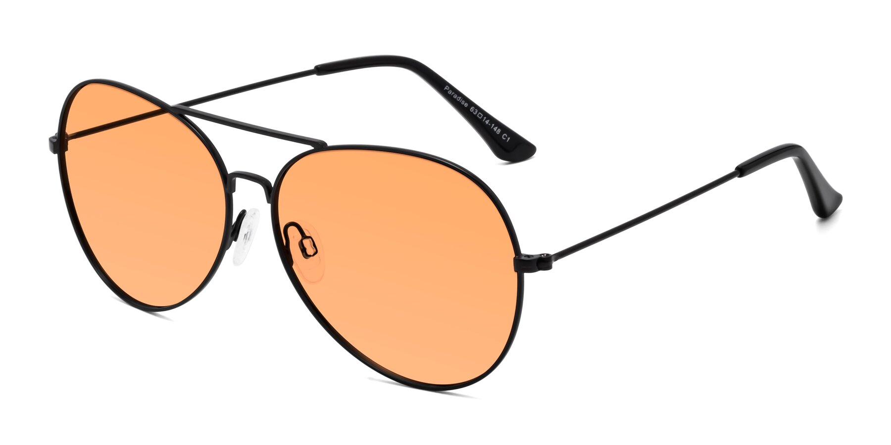 Angle of Paradise in Black with Medium Orange Tinted Lenses