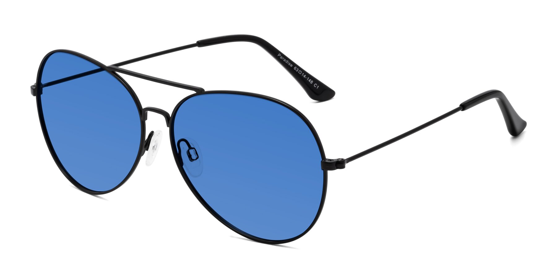 Angle of Paradise in Black with Blue Tinted Lenses