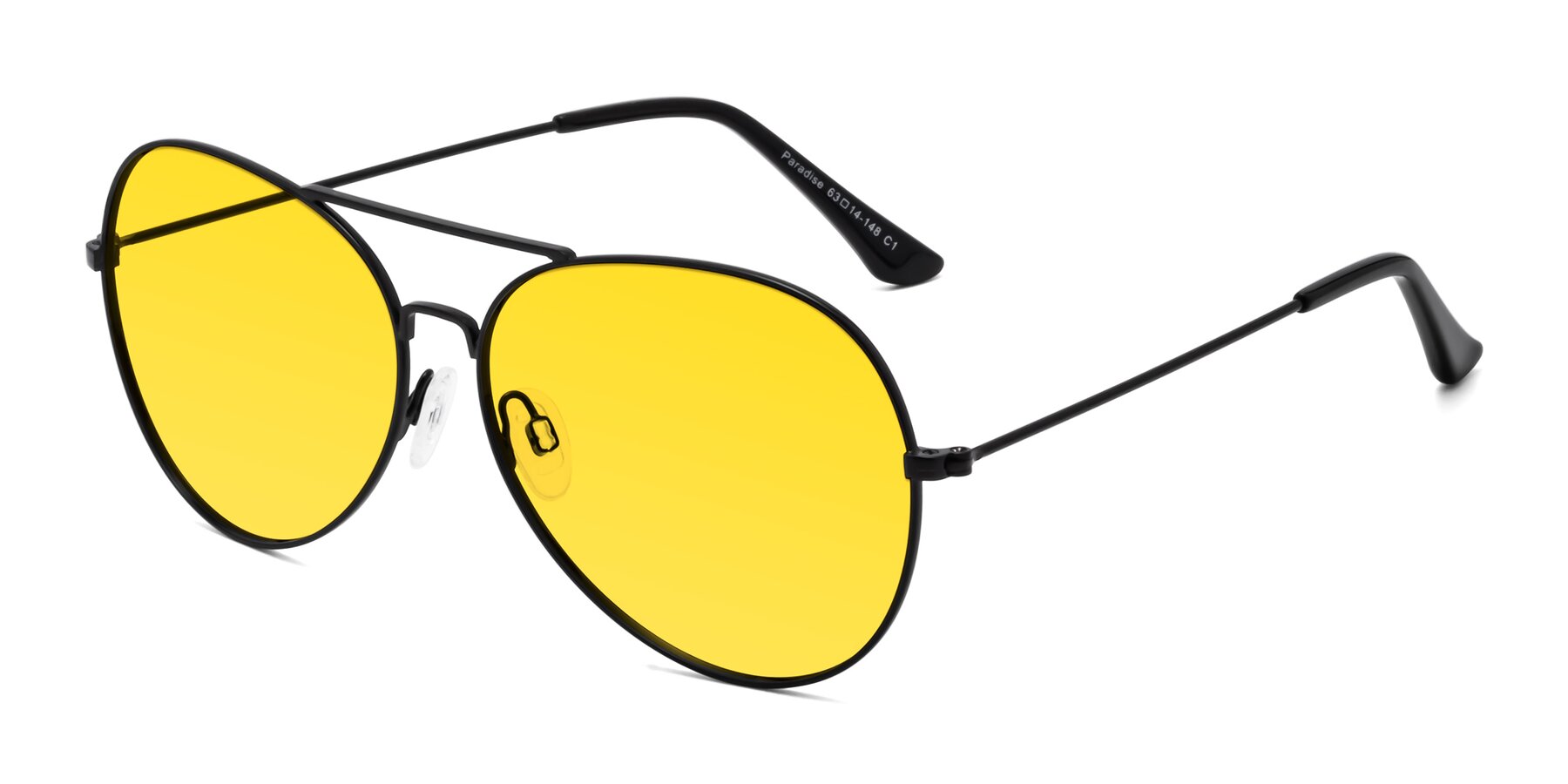 Angle of Paradise in Black with Yellow Tinted Lenses