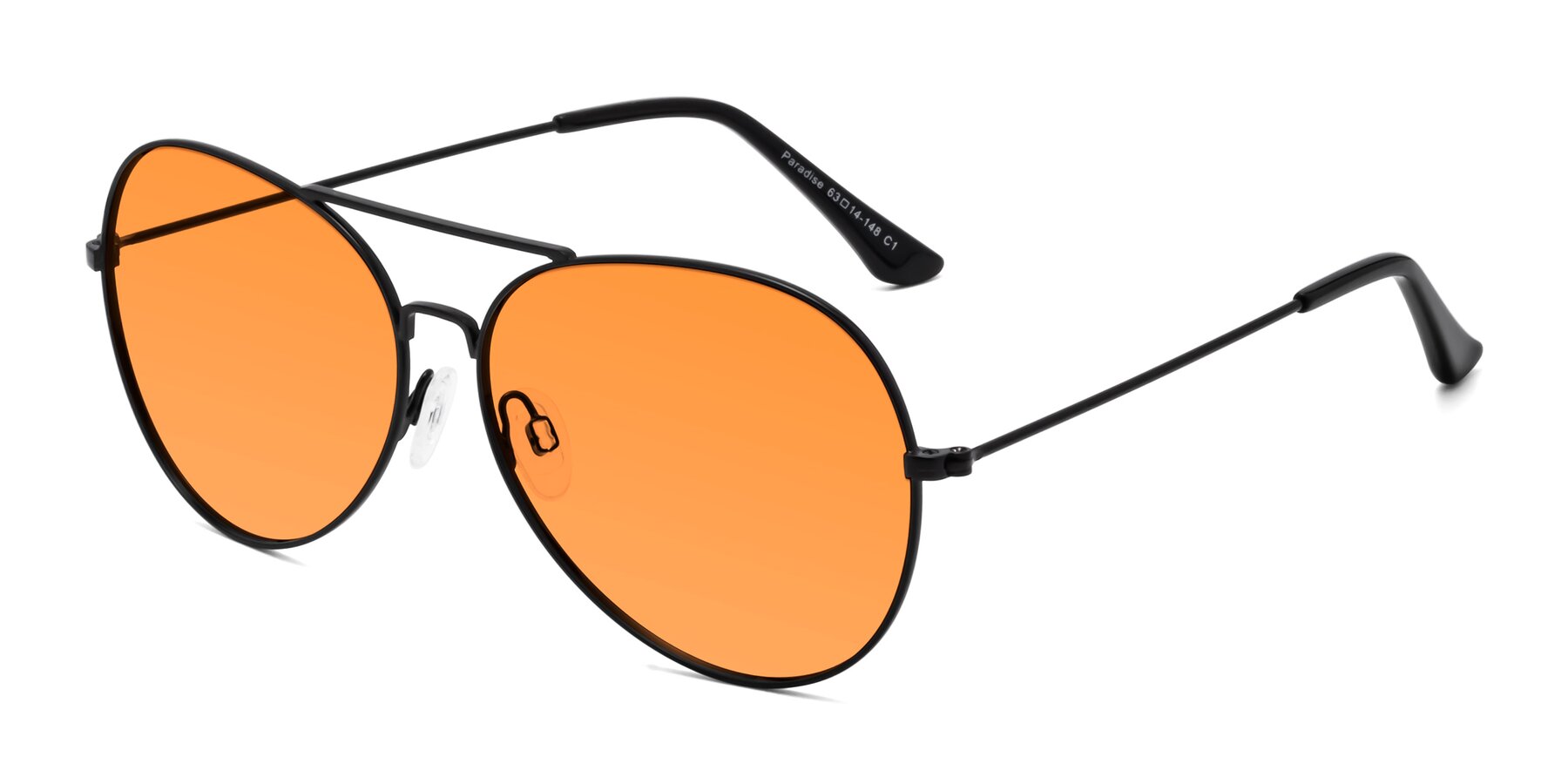 Angle of Paradise in Black with Orange Tinted Lenses