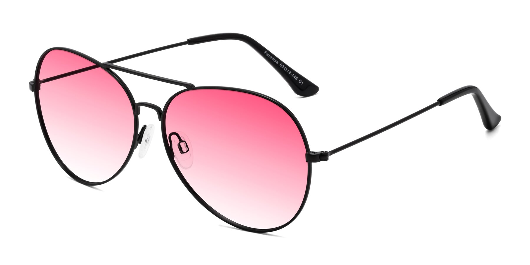 Angle of Paradise in Black with Pink Gradient Lenses