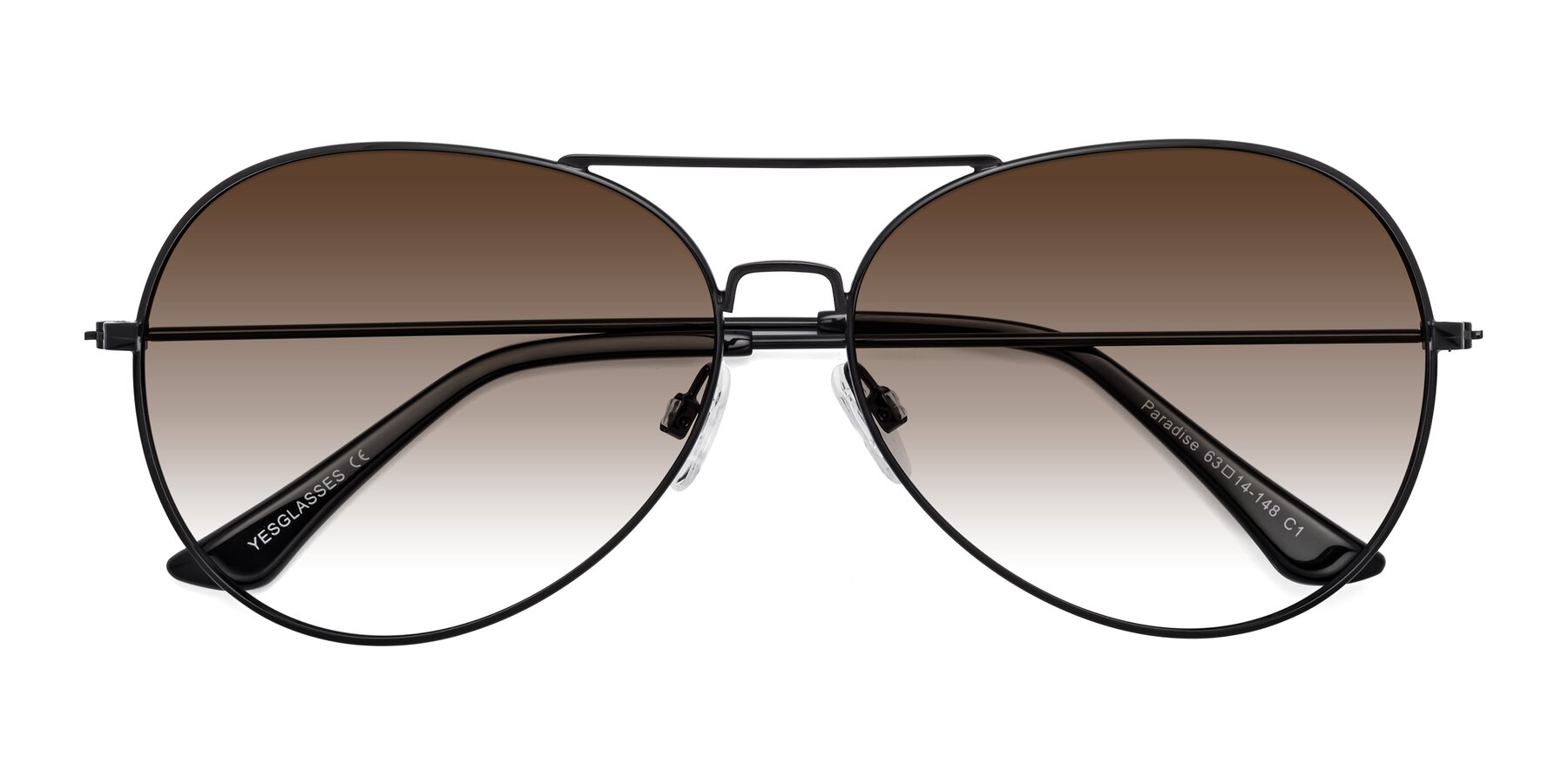 Folded Front of Paradise in Black with Brown Gradient Lenses