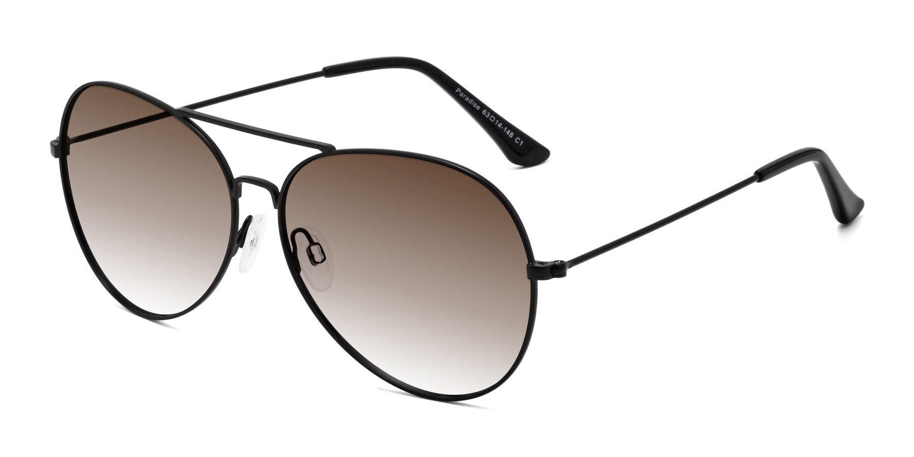 Angle of Paradise in Black with Brown Gradient Lenses