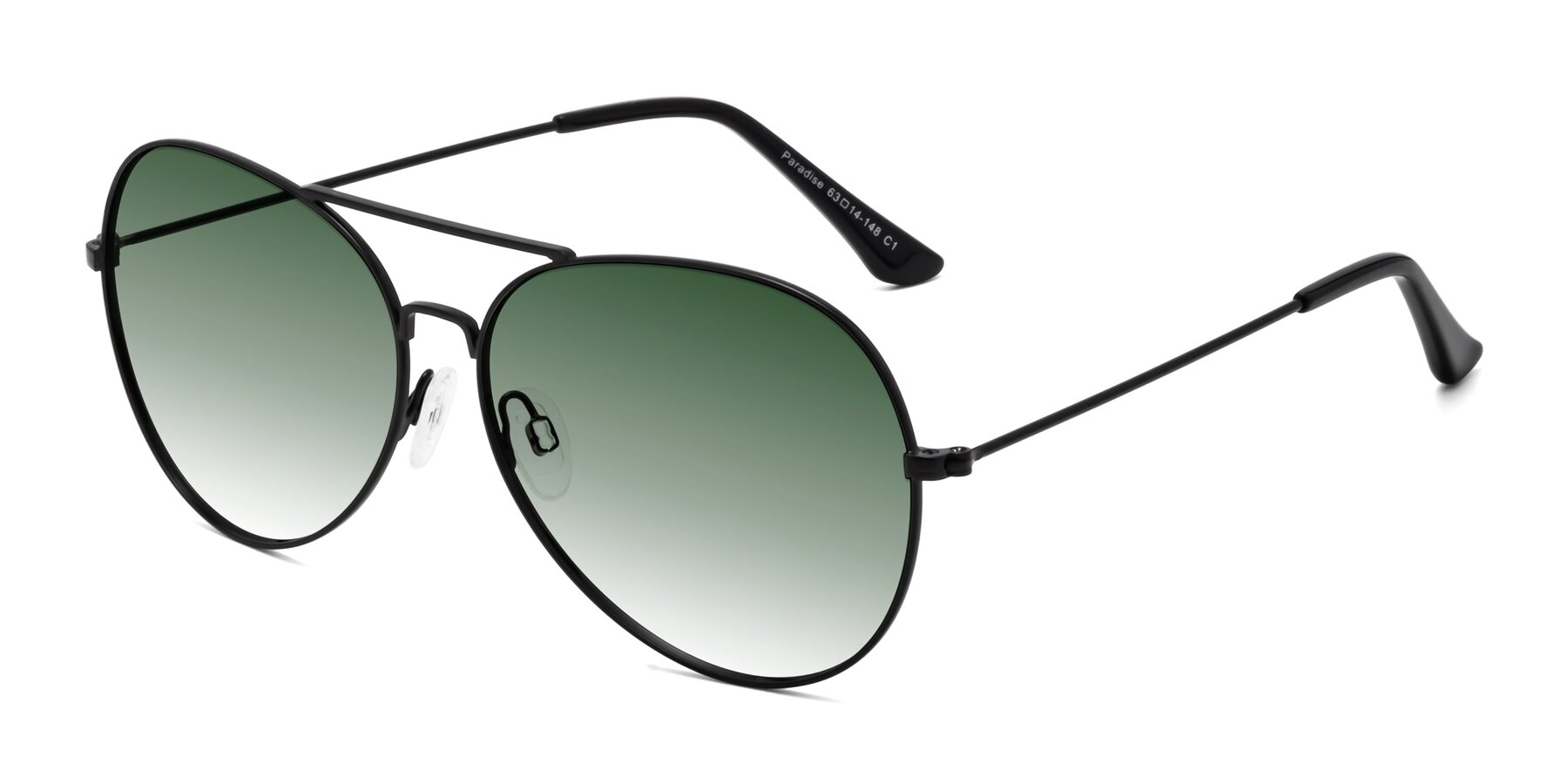 Angle of Paradise in Black with Green Gradient Lenses