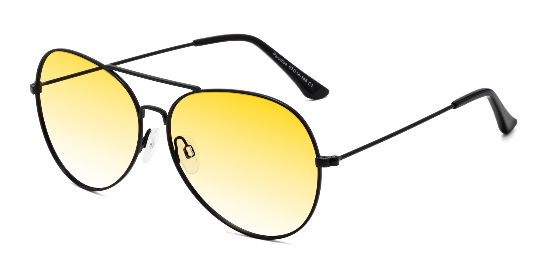 Angle of Paradise in Black with Yellow Gradient Lenses