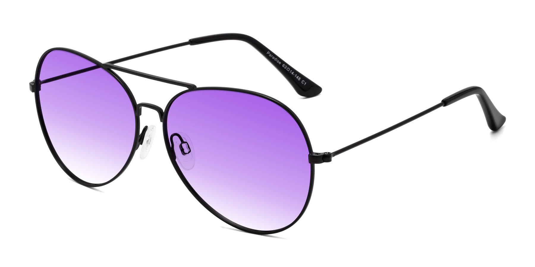 Angle of Paradise in Black with Purple Gradient Lenses