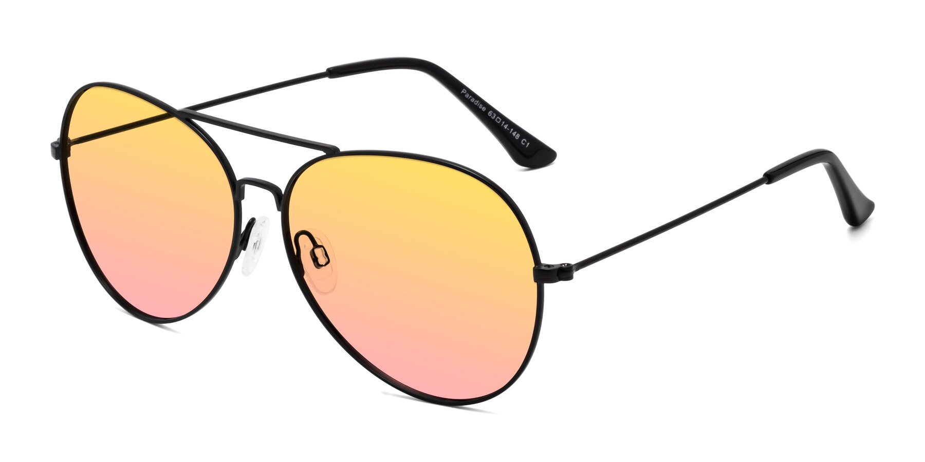 Angle of Paradise in Black with Yellow / Pink Gradient Lenses