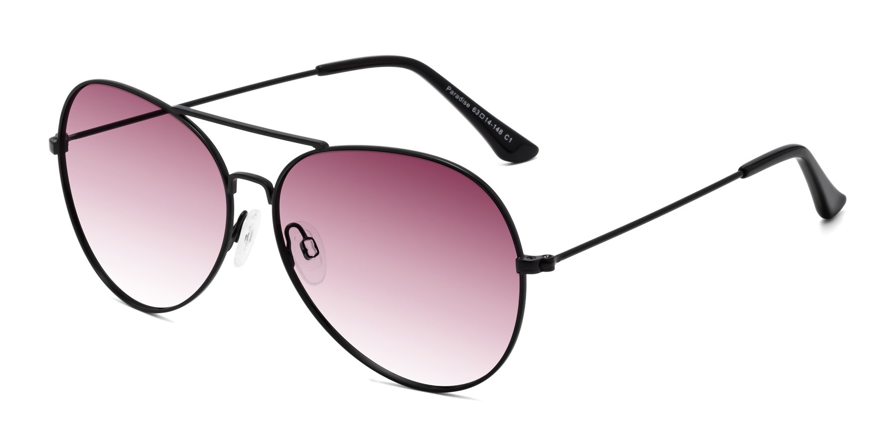 Angle of Paradise in Black with Wine Gradient Lenses