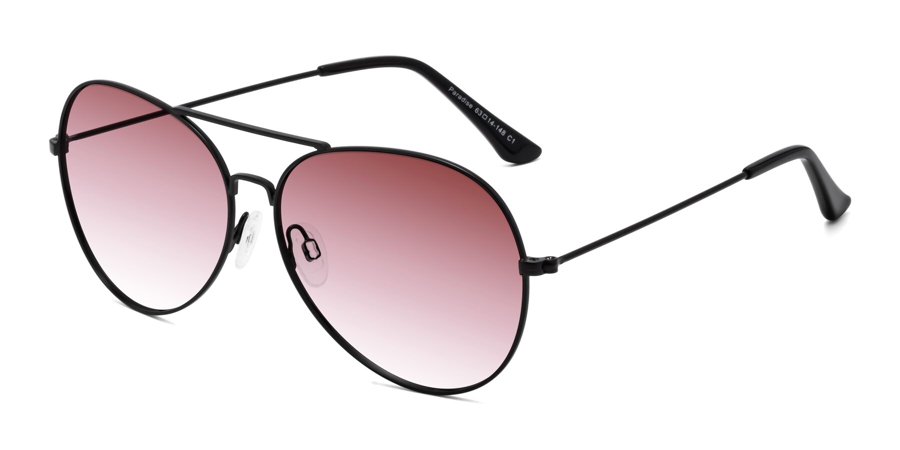 Angle of Paradise in Black with Garnet Gradient Lenses