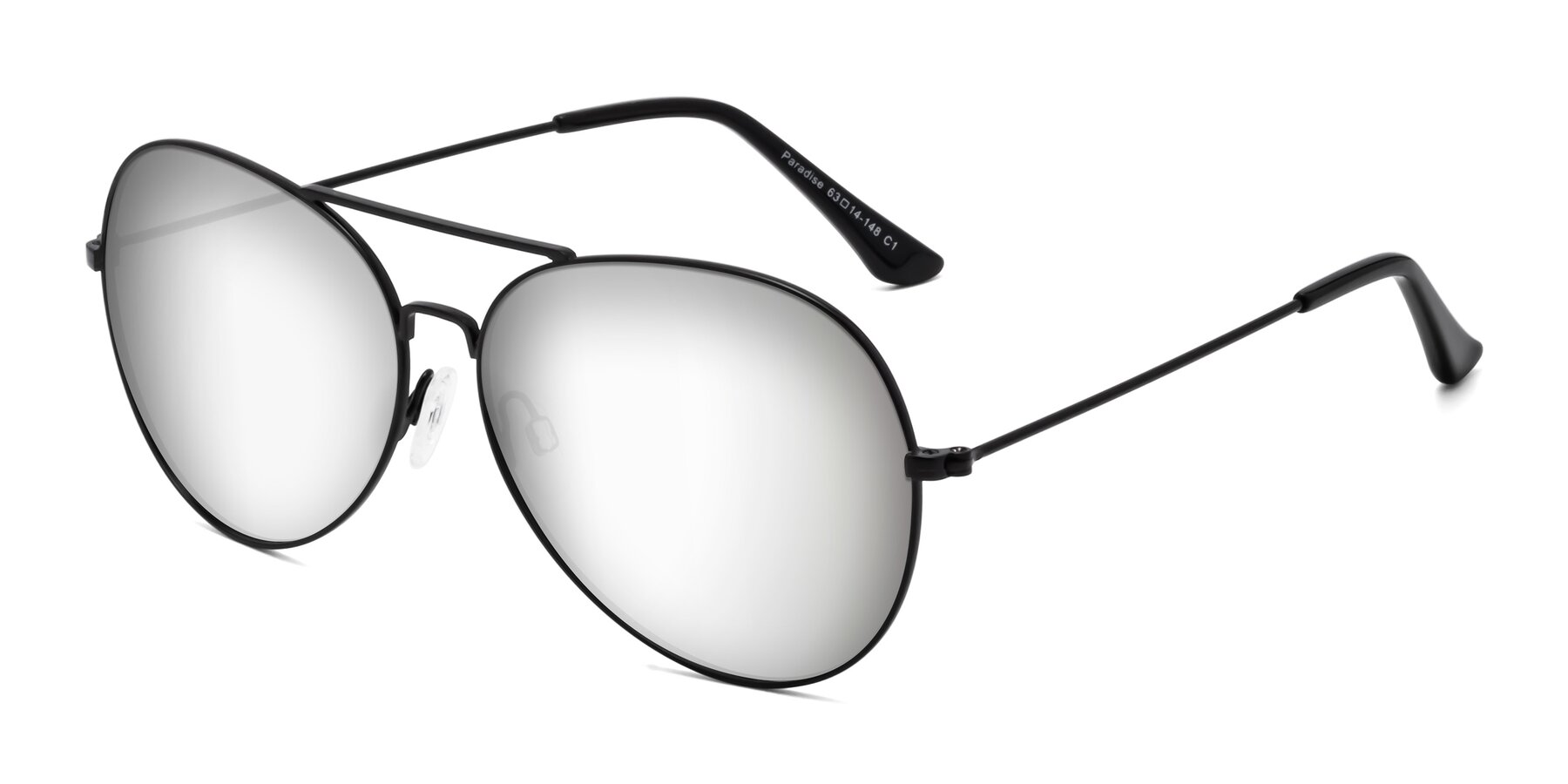 Angle of Paradise in Black with Silver Mirrored Lenses
