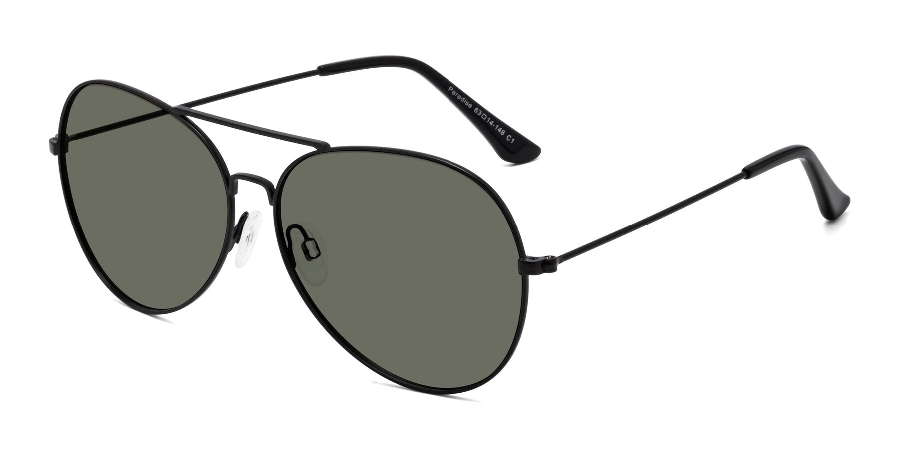 Angle of Paradise in Black with Gray Polarized Lenses
