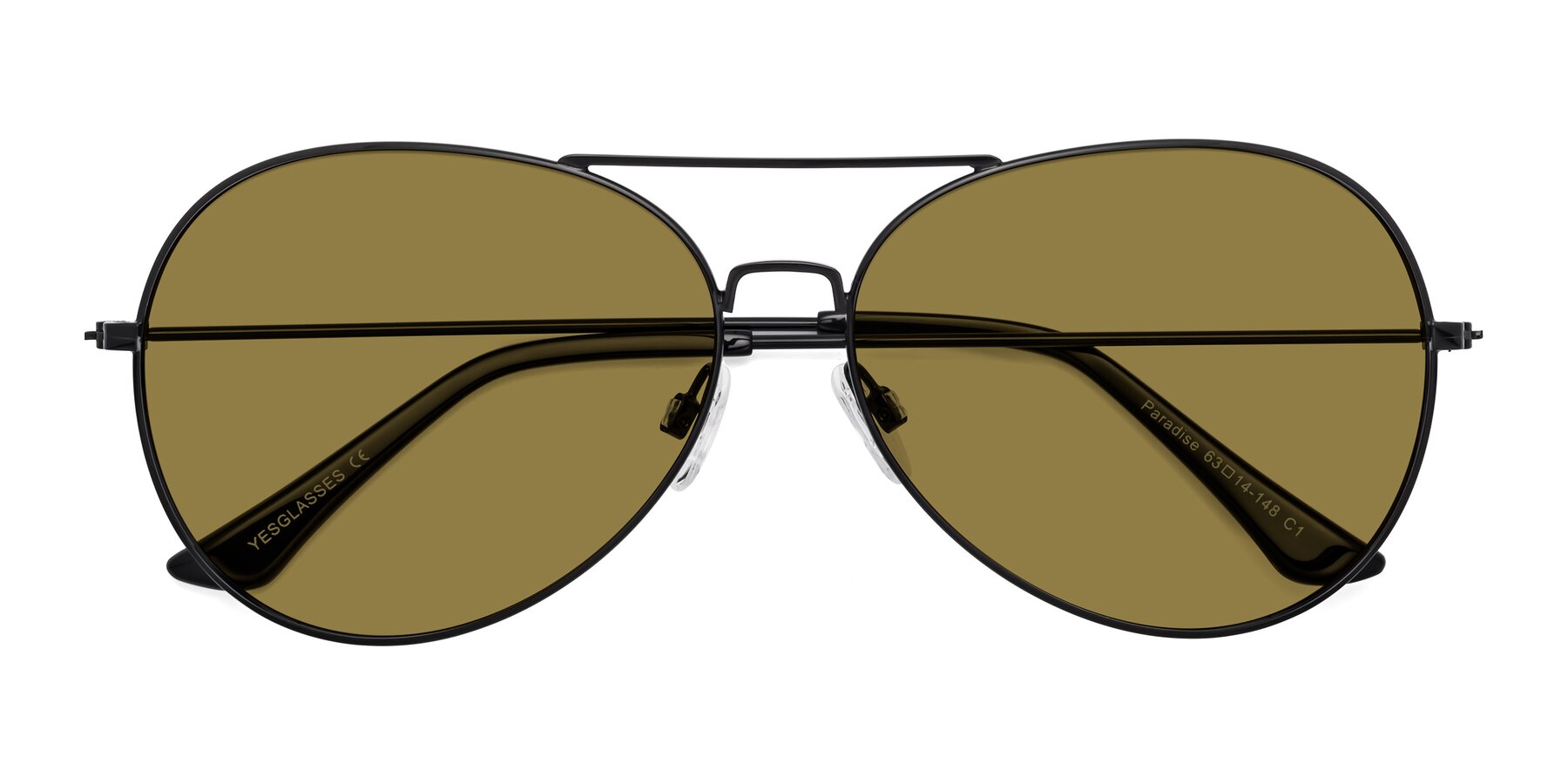 Folded Front of Paradise in Black with Brown Polarized Lenses