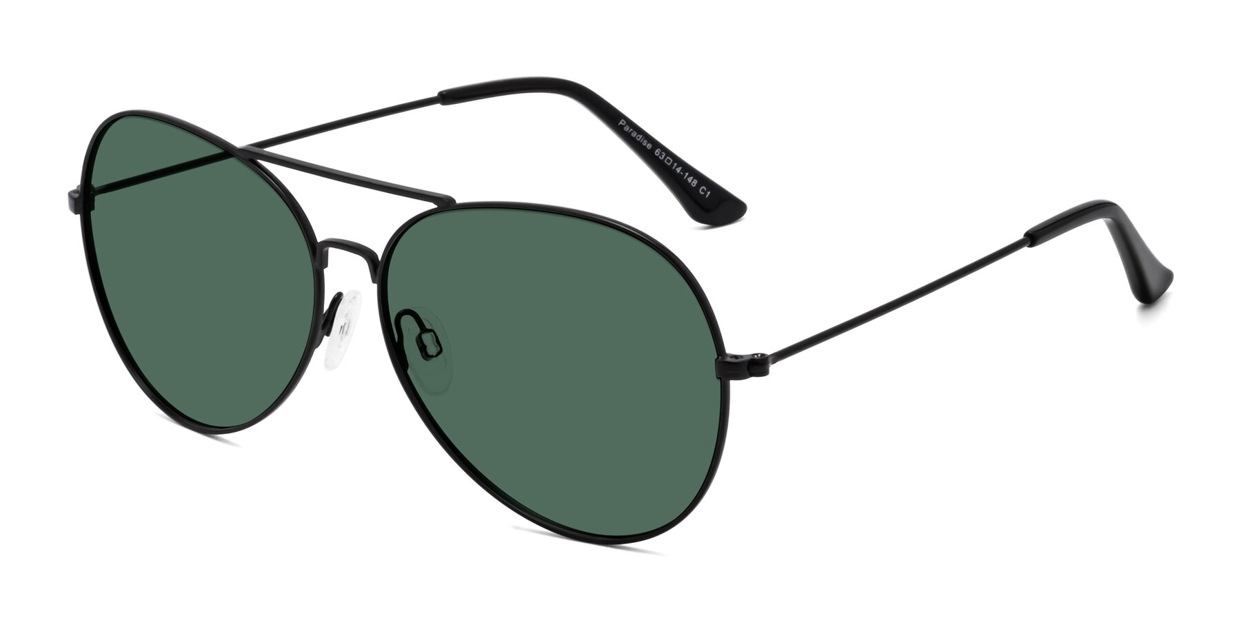 Angle of Paradise in Black with Green Polarized Lenses