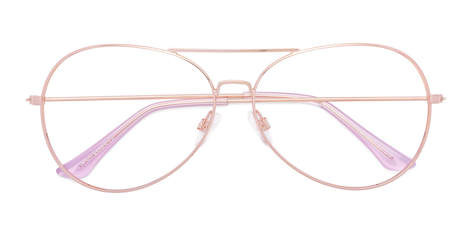 Folded Front of Paradise in Rose Gold with Clear Blue Light Blocking Lenses