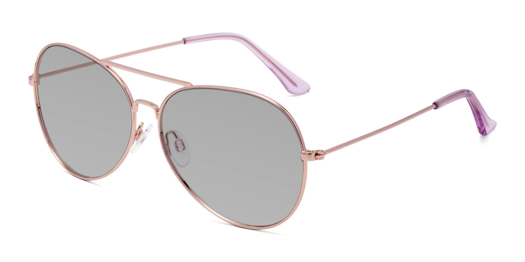 Angle of Paradise in Rose Gold with Light Gray Tinted Lenses