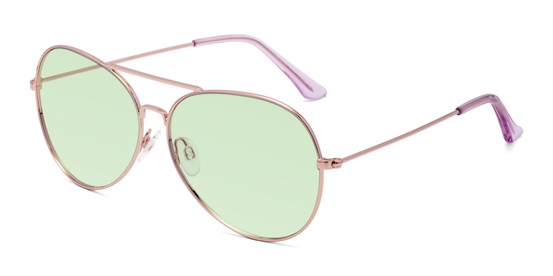 Angle of Paradise in Rose Gold with Light Green Tinted Lenses