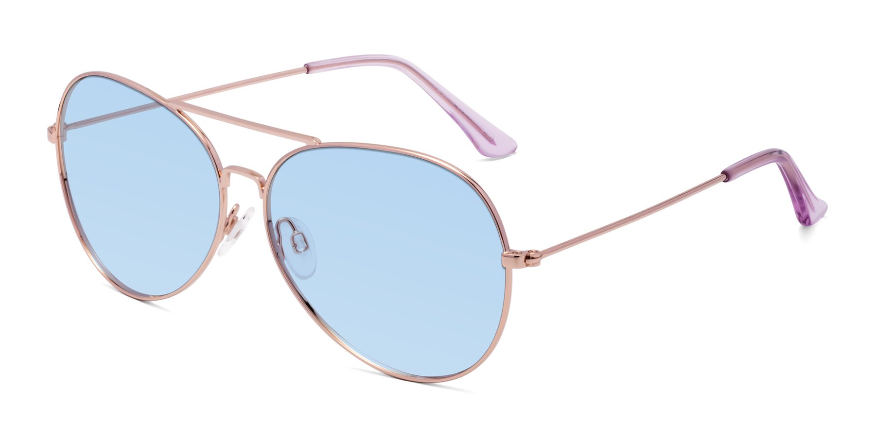 Angle of Paradise in Rose Gold with Light Blue Tinted Lenses