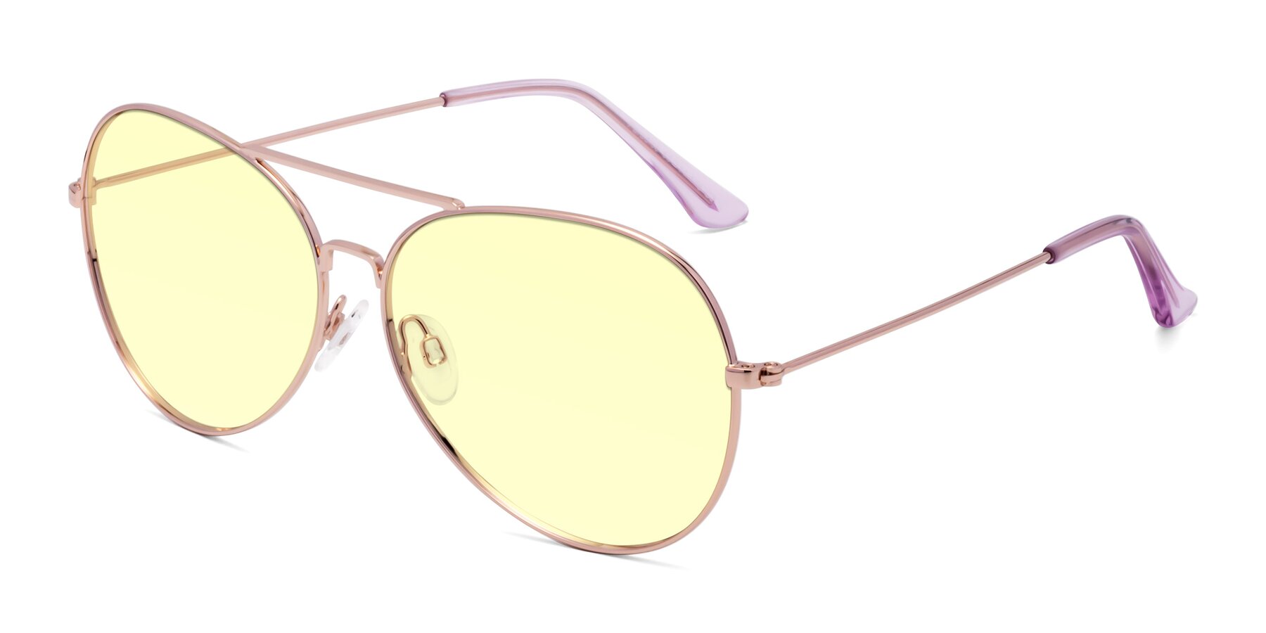 Angle of Paradise in Rose Gold with Light Yellow Tinted Lenses