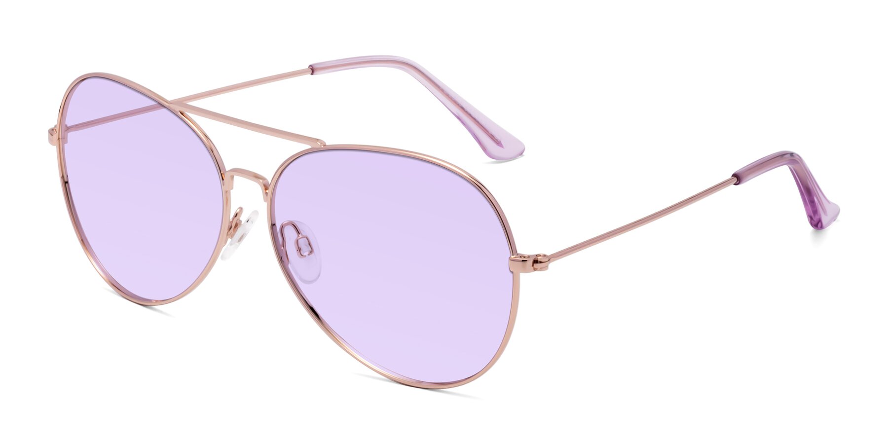 Angle of Paradise in Rose Gold with Light Purple Tinted Lenses