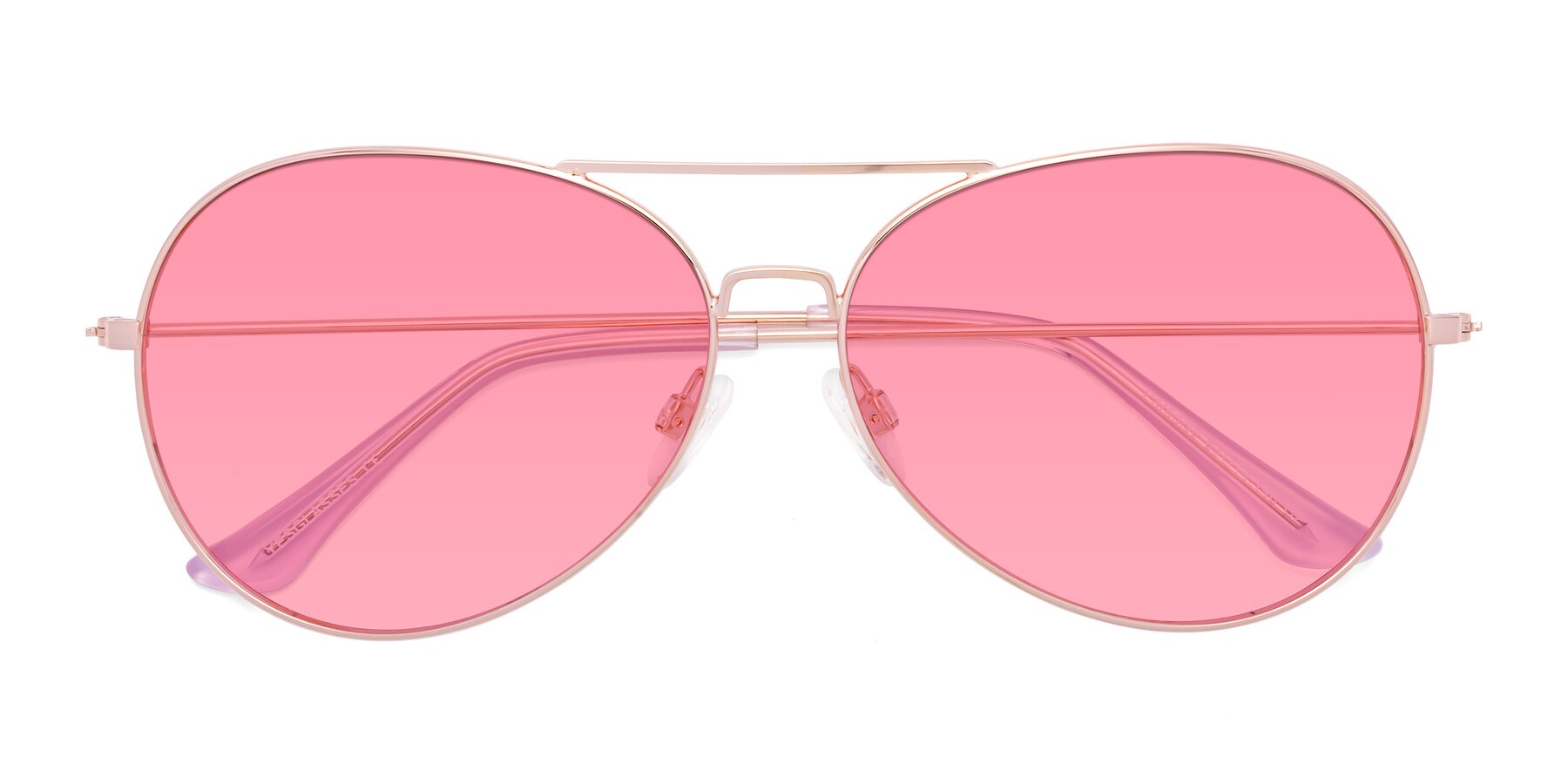 Folded Front of Paradise in Rose Gold with Pink Tinted Lenses
