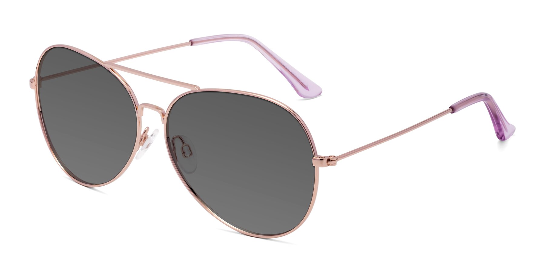Angle of Paradise in Rose Gold with Medium Gray Tinted Lenses