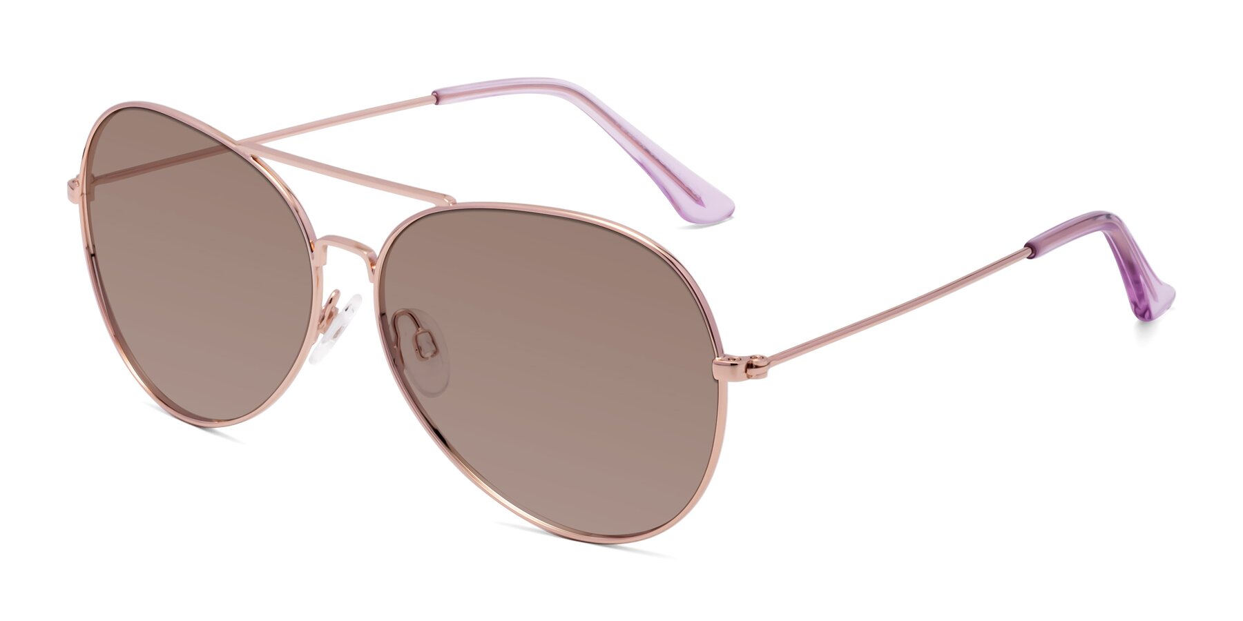 Angle of Paradise in Rose Gold with Medium Brown Tinted Lenses