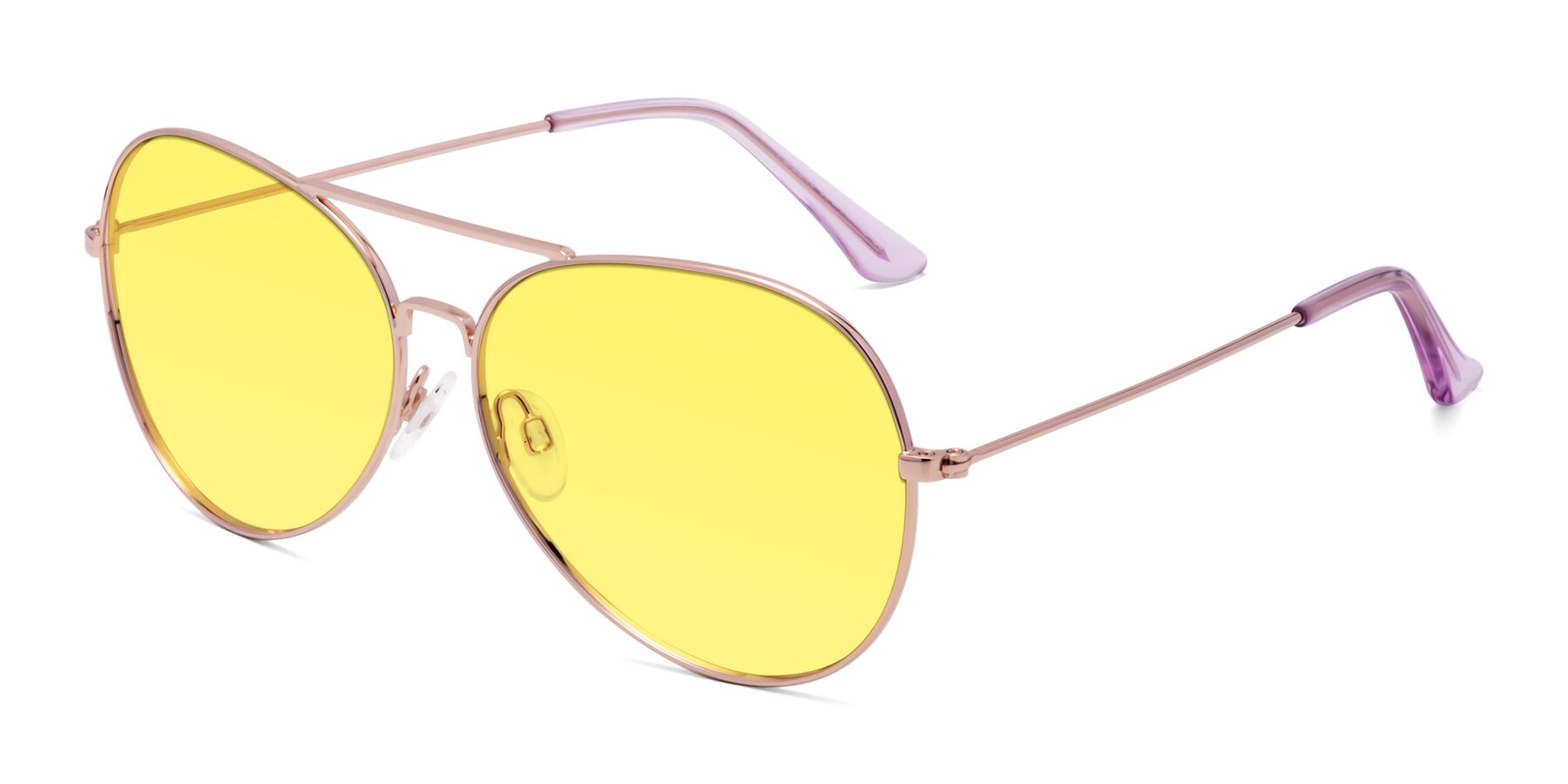 Angle of Paradise in Rose Gold with Medium Yellow Tinted Lenses