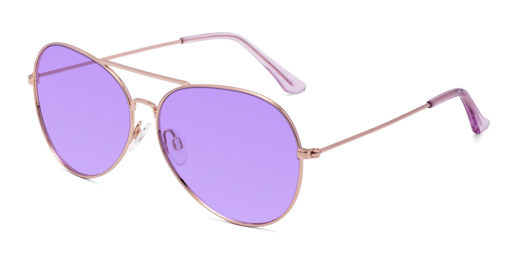 Angle of Paradise in Rose Gold with Medium Purple Tinted Lenses