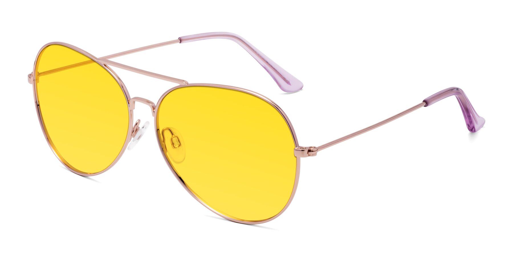 Angle of Paradise in Rose Gold with Yellow Tinted Lenses
