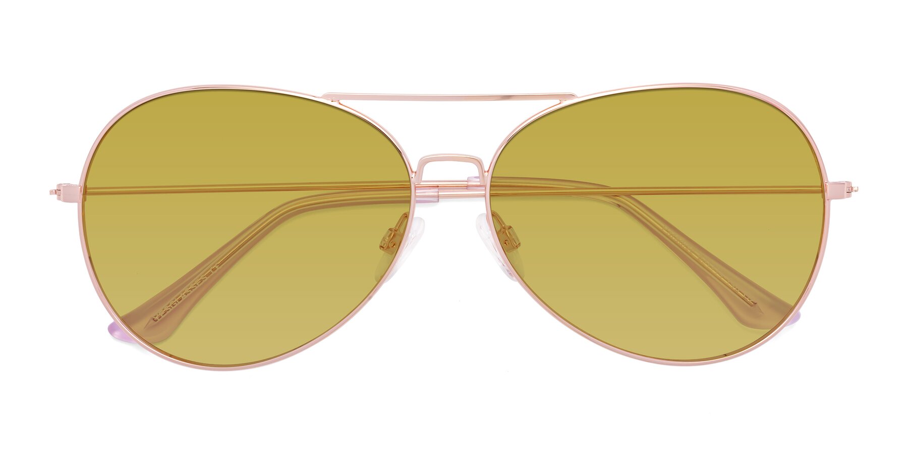 Folded Front of Paradise in Rose Gold with Champagne Tinted Lenses