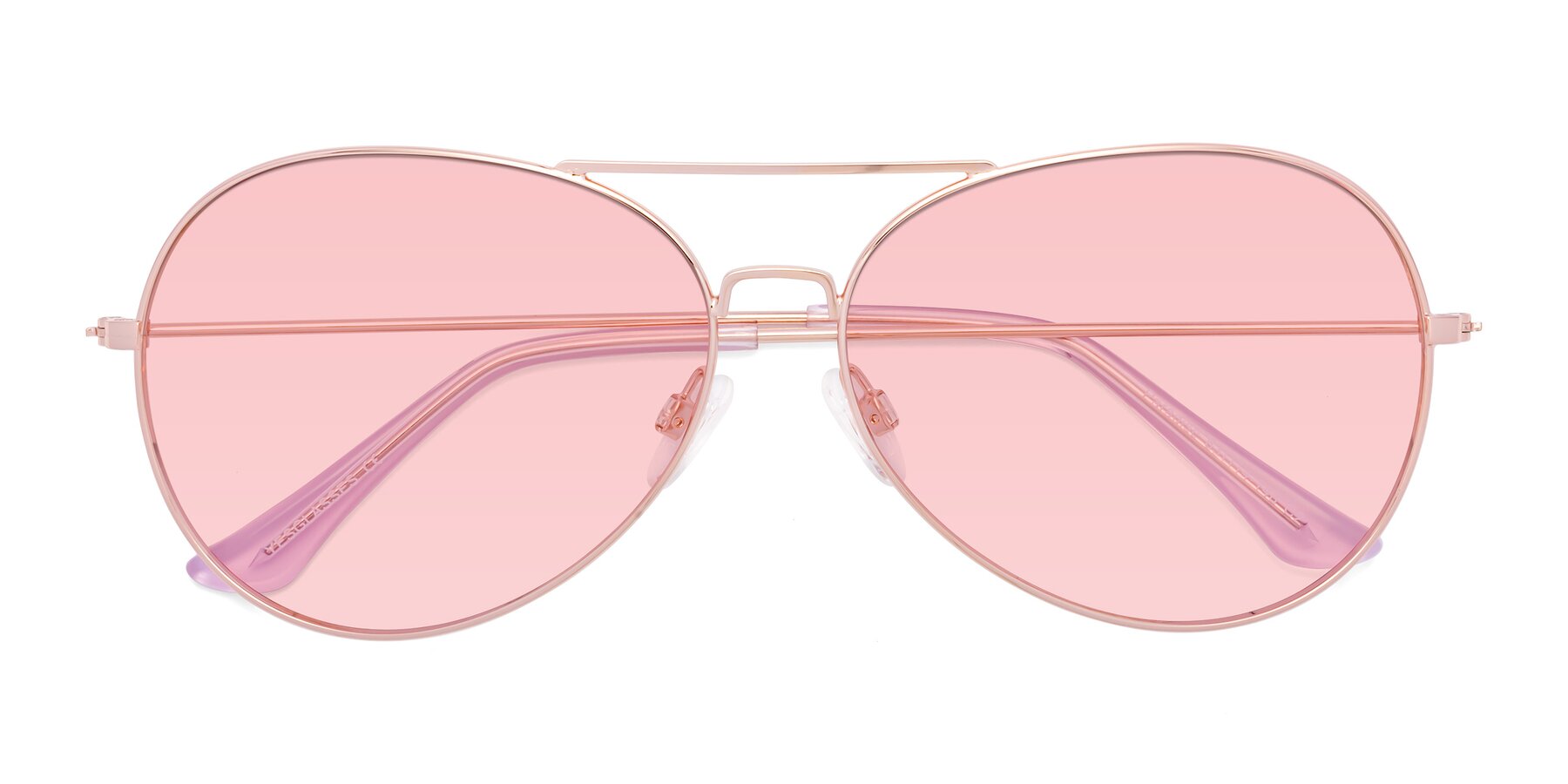 Folded Front of Paradise in Rose Gold with Light Garnet Tinted Lenses