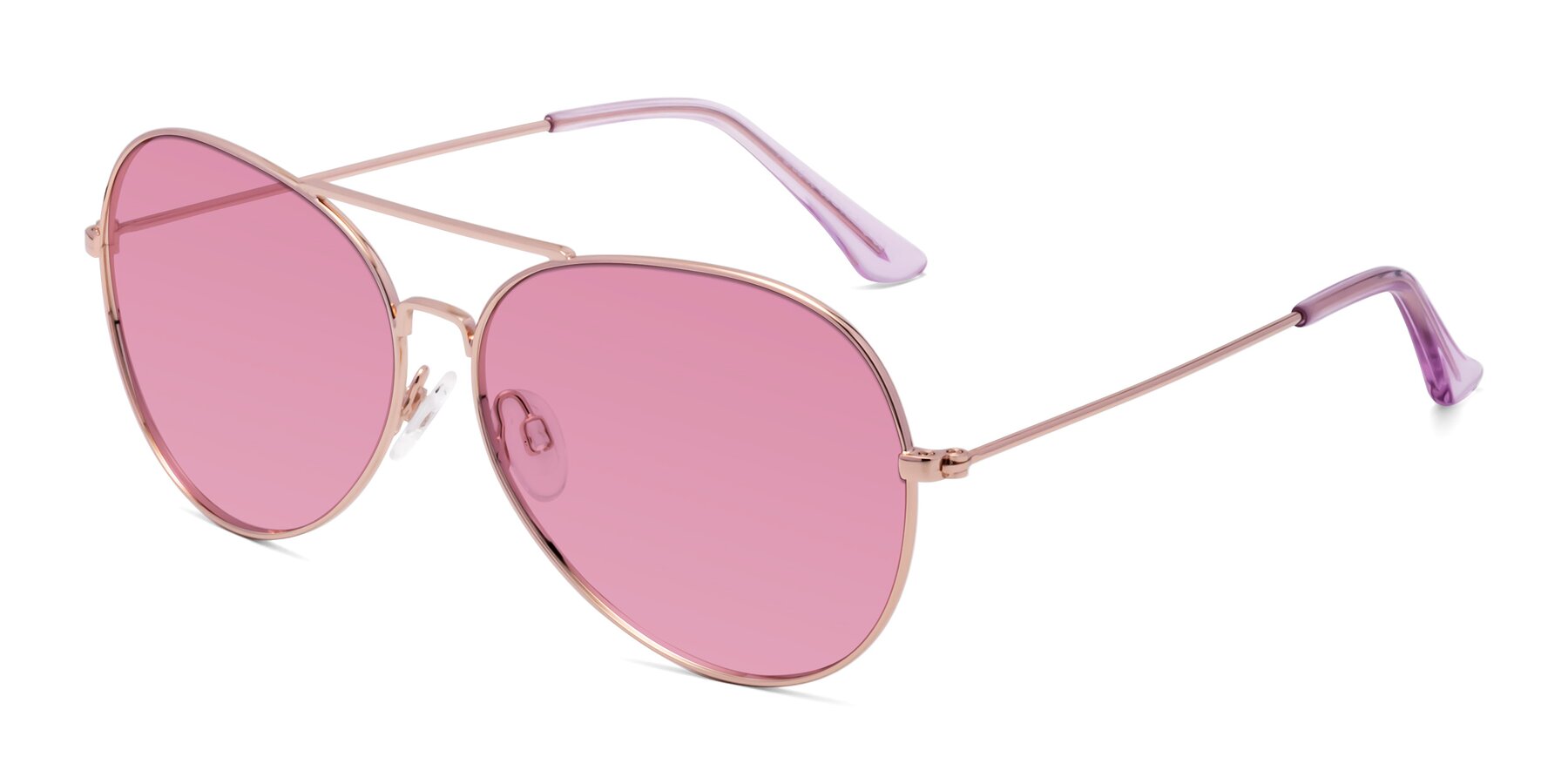 Angle of Paradise in Rose Gold with Medium Wine Tinted Lenses