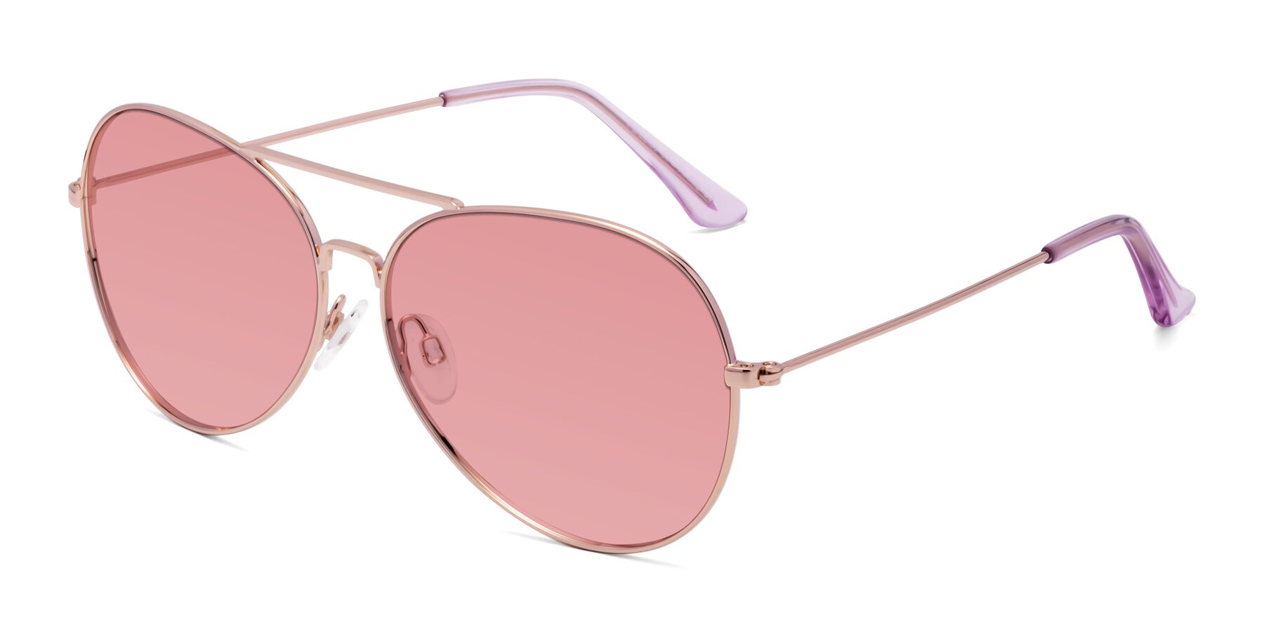 Angle of Paradise in Rose Gold with Medium Garnet Tinted Lenses