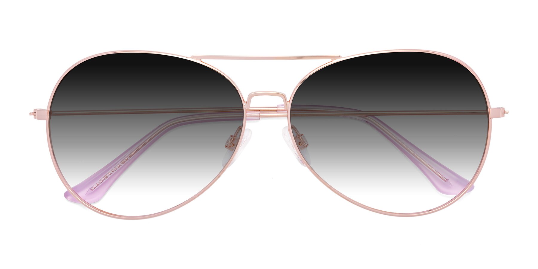 Folded Front of Paradise in Rose Gold with Gray Gradient Lenses