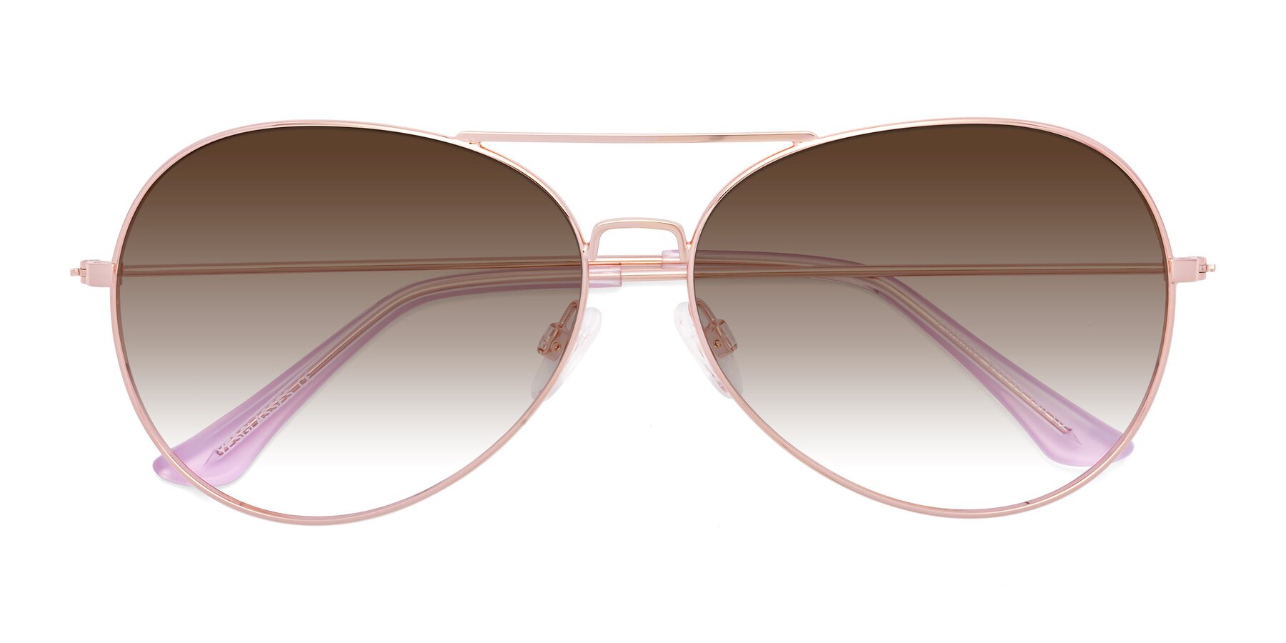 Folded Front of Paradise in Rose Gold with Brown Gradient Lenses