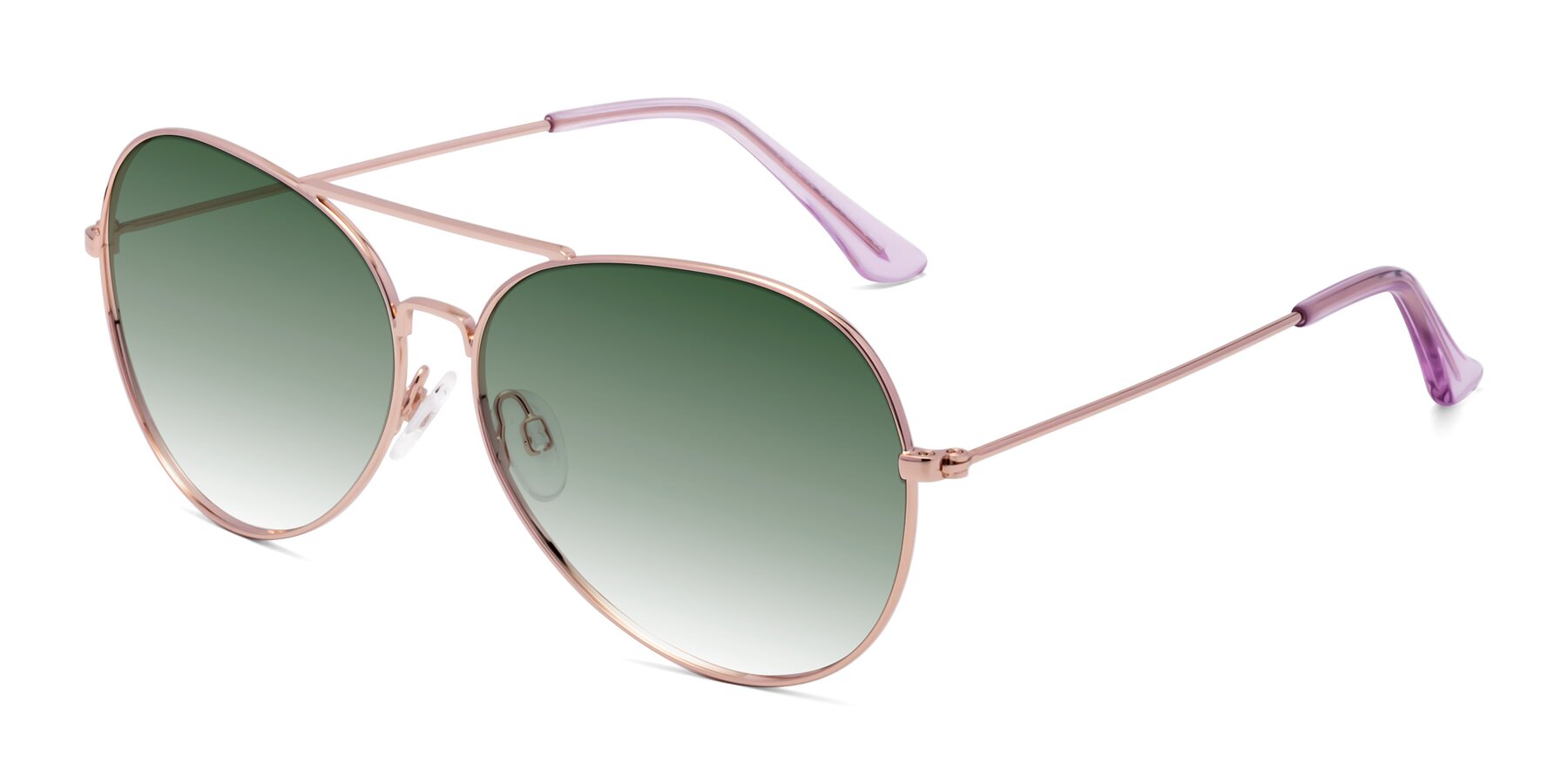 Angle of Paradise in Rose Gold with Green Gradient Lenses