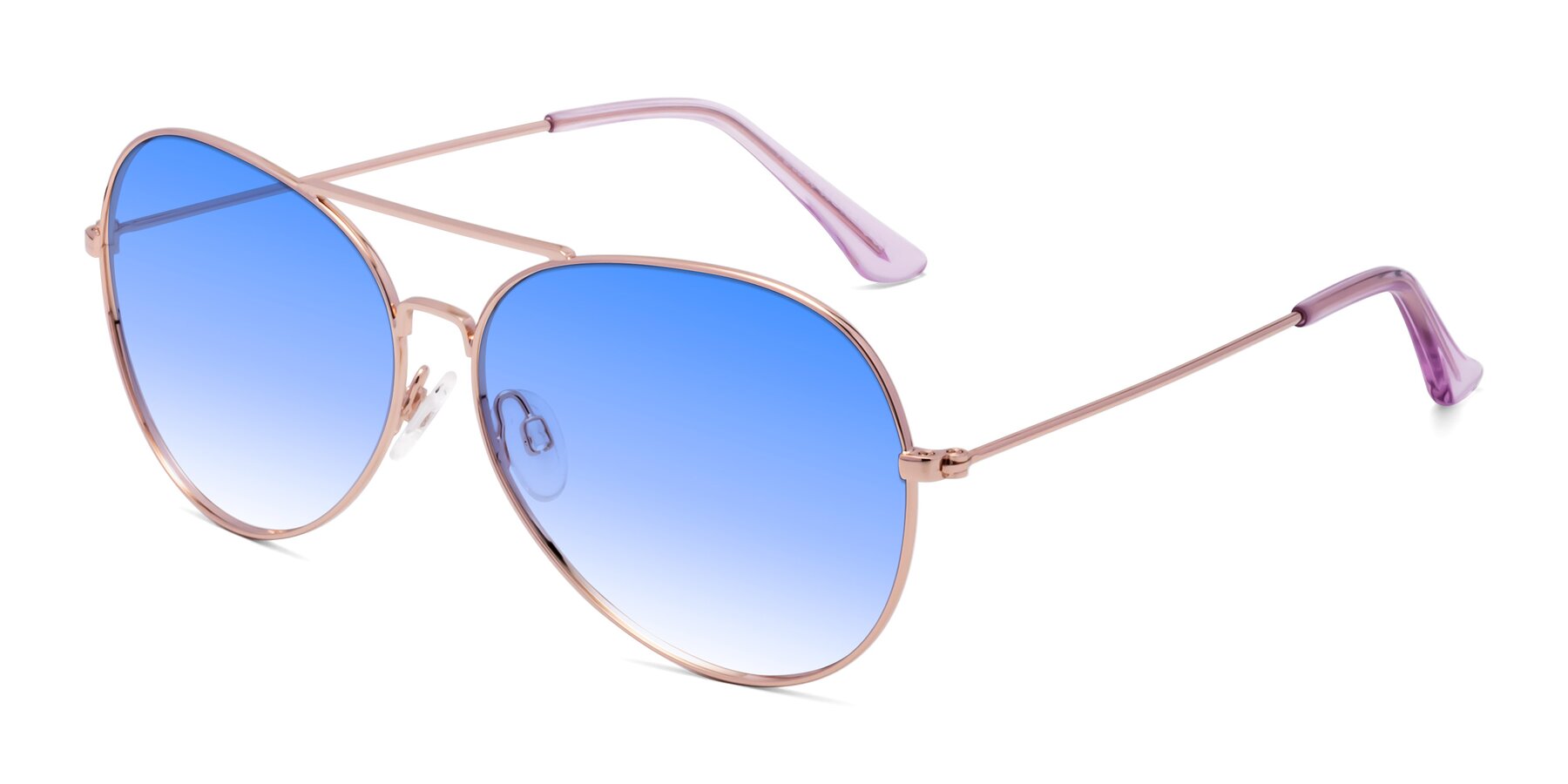 Angle of Paradise in Rose Gold with Blue Gradient Lenses