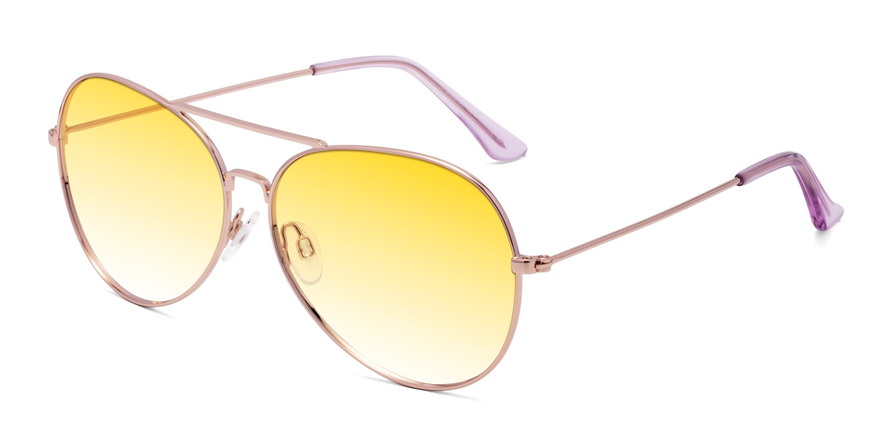 Angle of Paradise in Rose Gold with Yellow Gradient Lenses