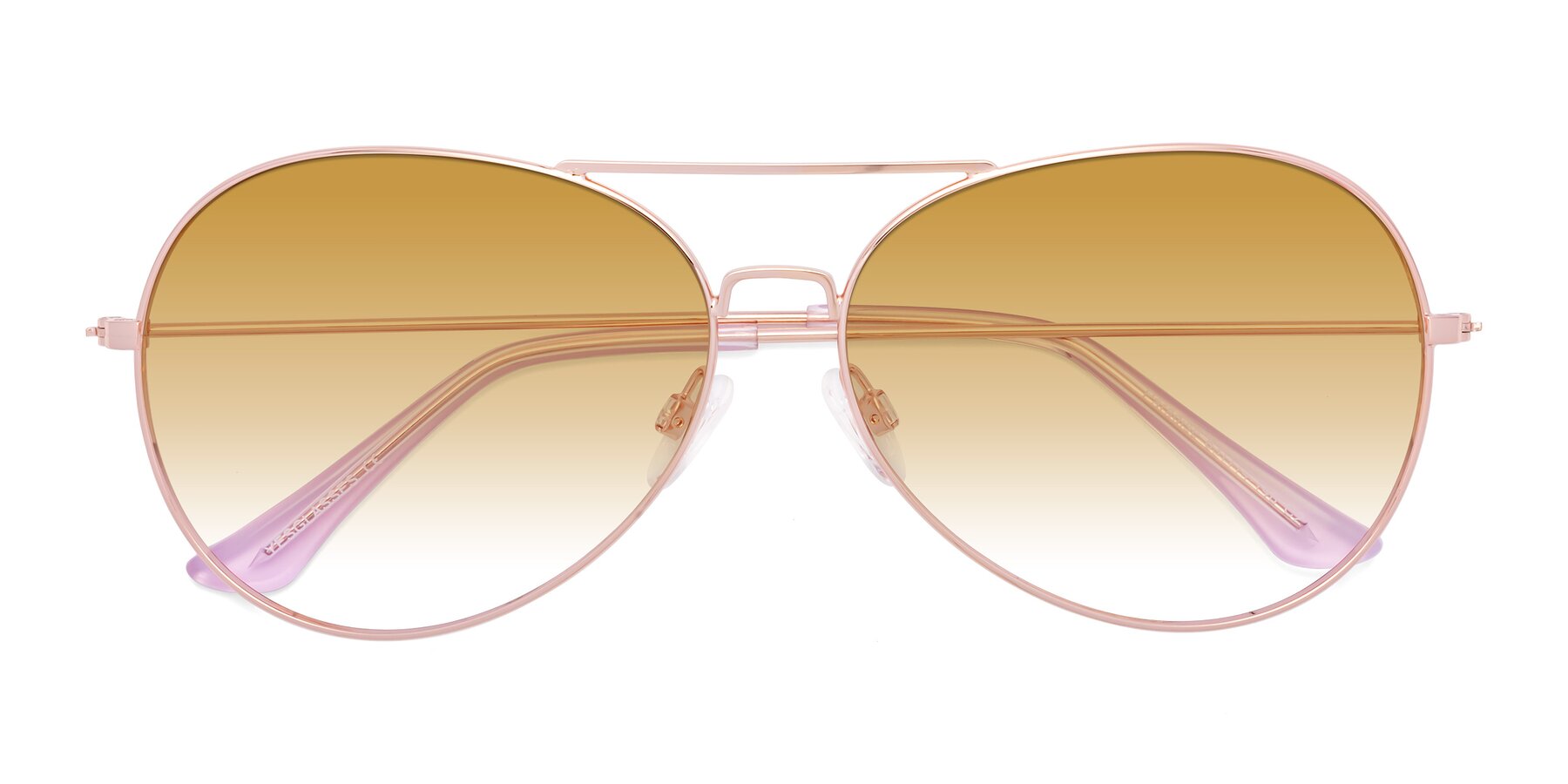 Folded Front of Paradise in Rose Gold with Champagne Gradient Lenses