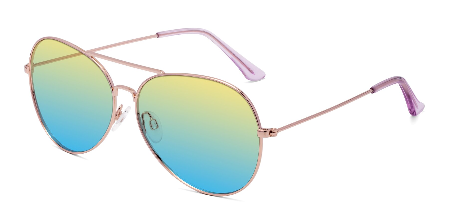 Angle of Paradise in Rose Gold with Yellow / Blue Gradient Lenses