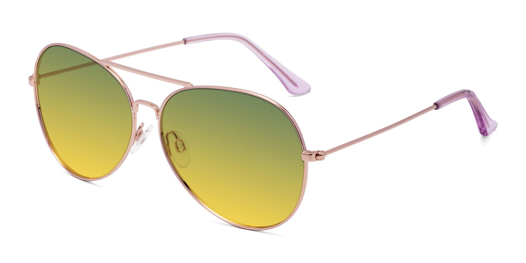 Angle of Paradise in Rose Gold with Green / Yellow Gradient Lenses