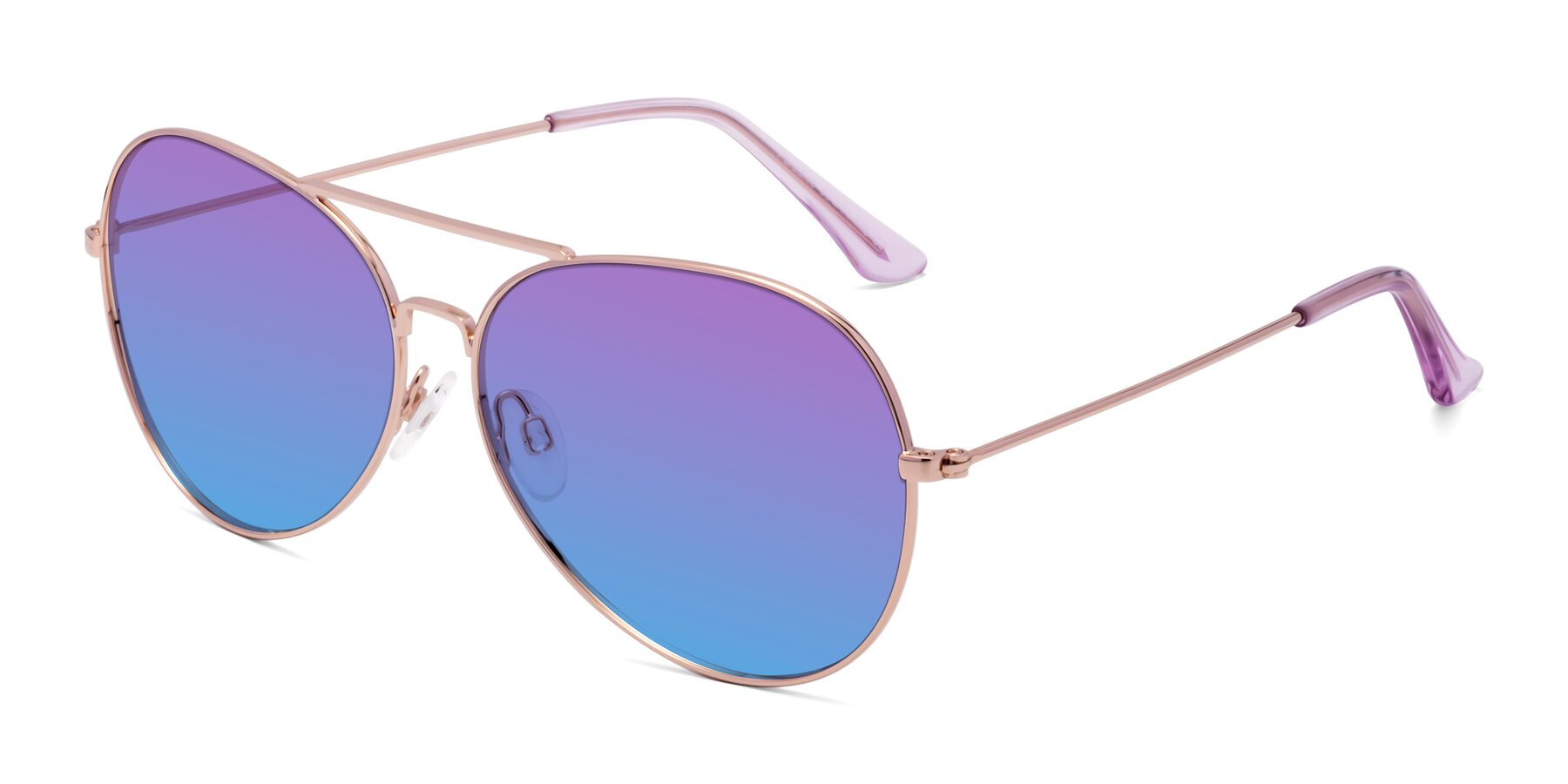 Angle of Paradise in Rose Gold with Purple / Blue Gradient Lenses