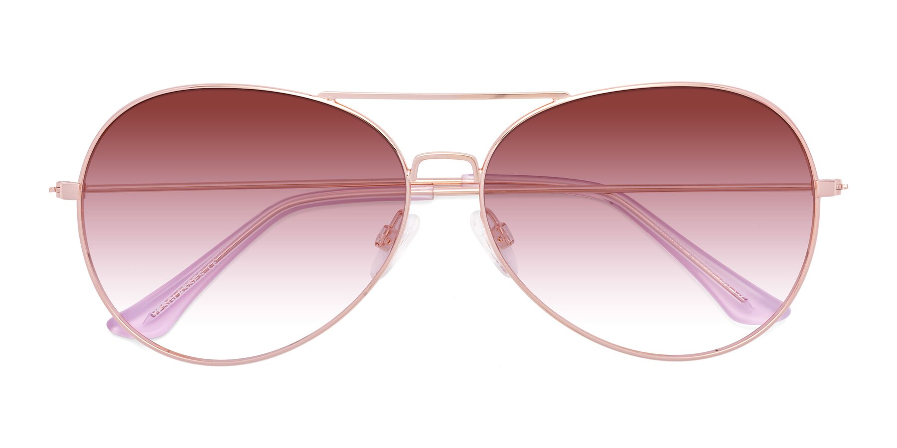 Folded Front of Paradise in Rose Gold with Garnet Gradient Lenses