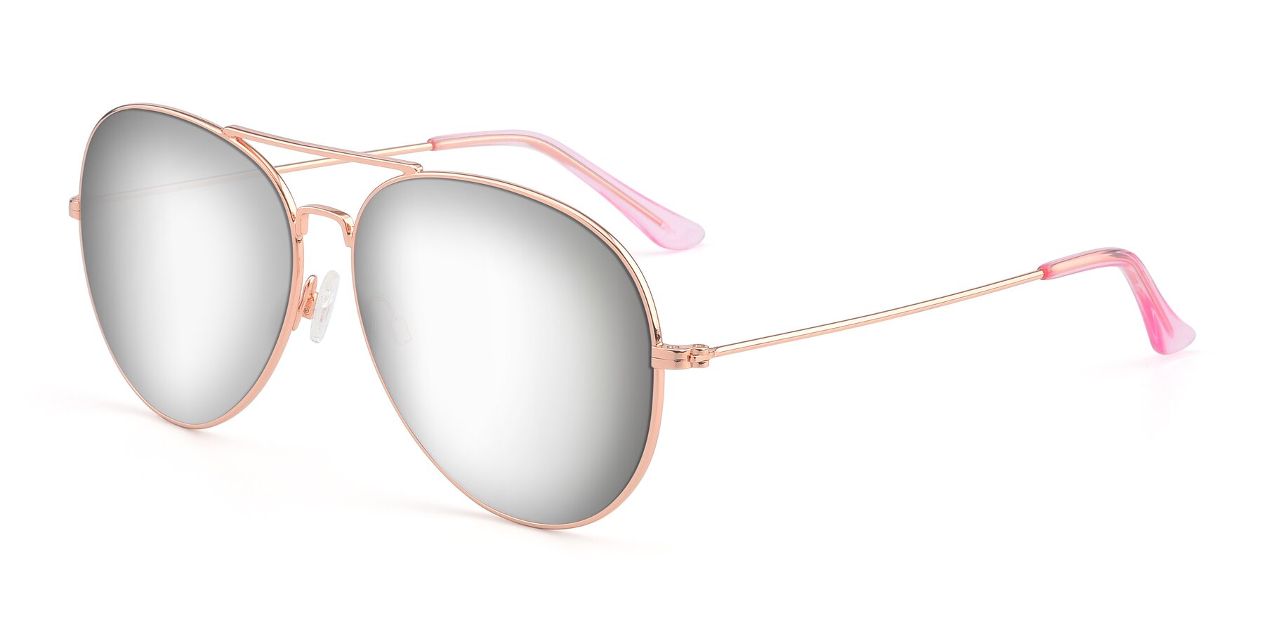 Angle of Paradise in Rose Gold with Silver Mirrored Lenses