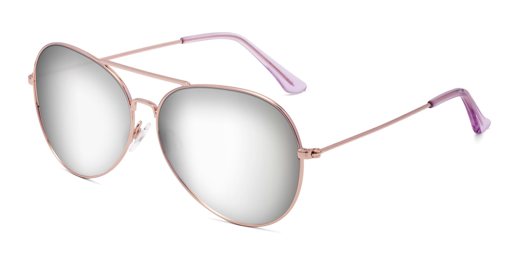 Angle of Paradise in Rose Gold with Silver Mirrored Lenses