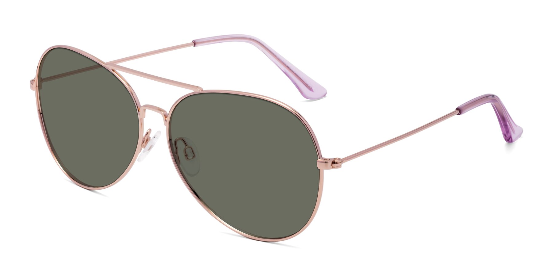 Angle of Paradise in Rose Gold with Gray Polarized Lenses