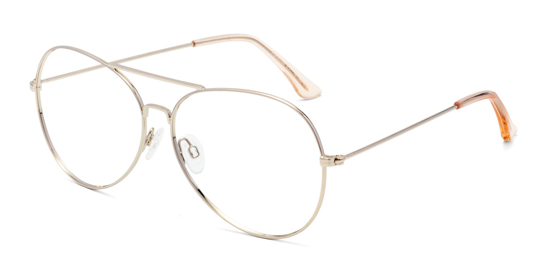 Angle of Paradise in Gold with Clear Reading Eyeglass Lenses